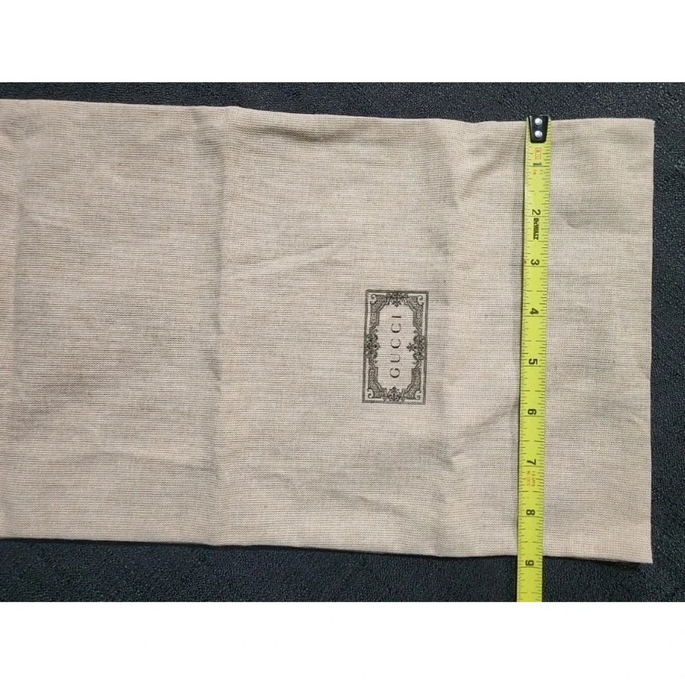 Authentic Gucci Dust Bag Cover Drawstring 8X17.5in Tan Cotton‎ Designer